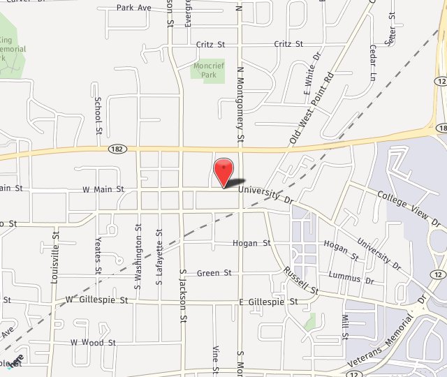 Location Map: 321 University Drive Starkville, MS 39759