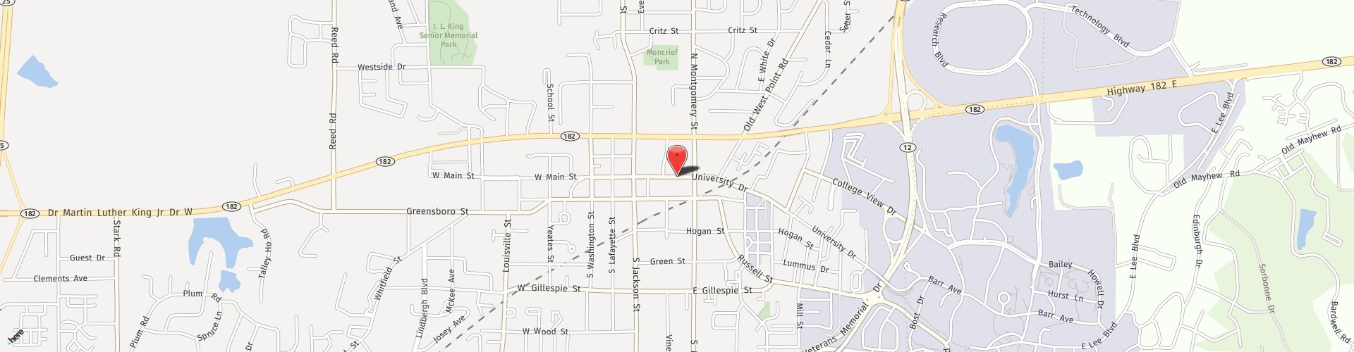 Location Map: 321 University Drive Starkville, MS 39759