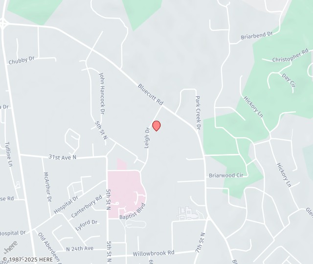 Location Map: 724 Leigh Drive Columbus, Mississippi 39705